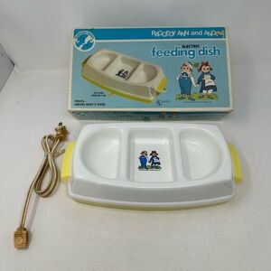 Vintage Raggedy Ann and Andy Baby Food Warmer Electric Feeding Dish 1978 IN BOX